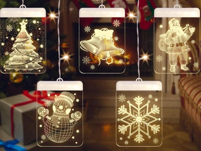 Kerst-LED glas-in-loodlamp voor het raam
