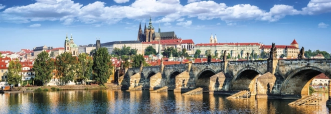 Dino panoramische puzzel Hradčany en Karelsbrug 1000 stukjes