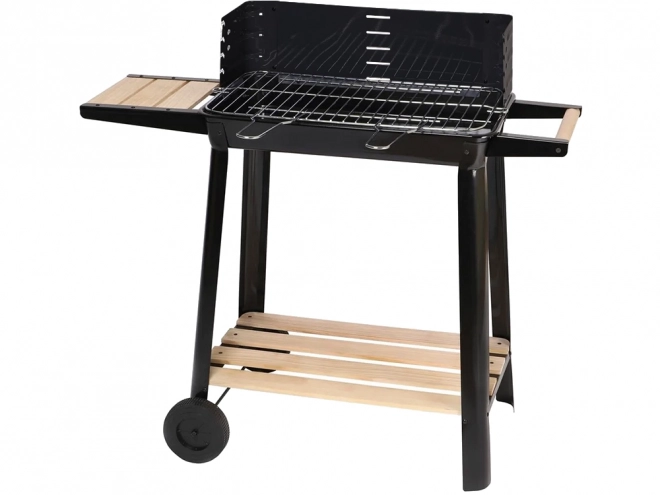 Tuin draagbare houtskoolgrill met verstelbaar rooster en planken