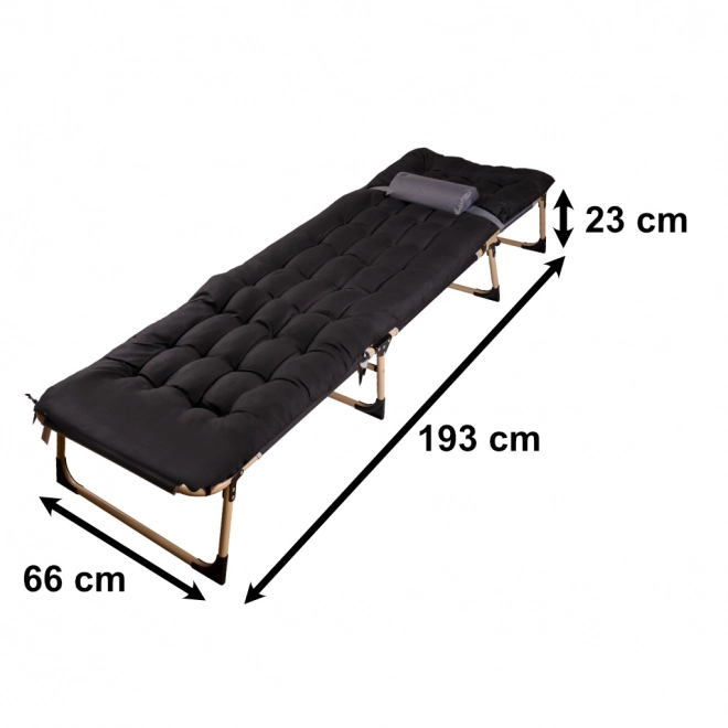 Opvouwbaar campingbed 193 cm zwart