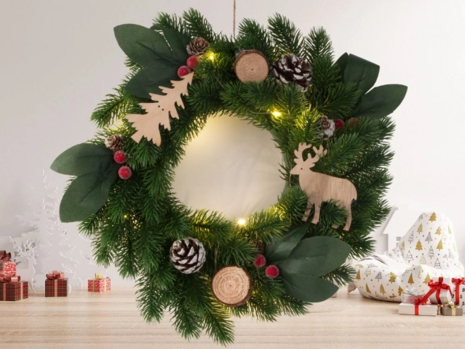 Kerst LED krans met decoraties