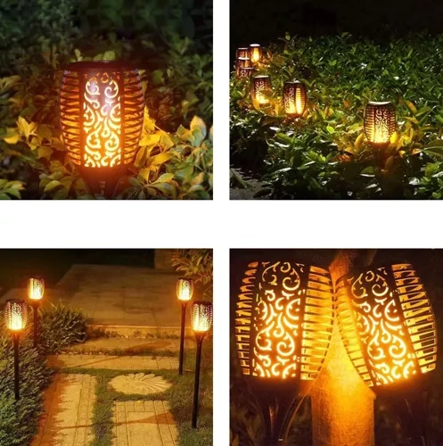 Zonne tuinlamp met effect van brandende vlam
