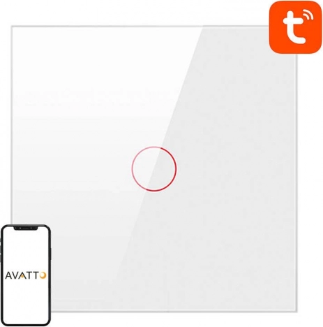 Slimme touch lichtschakelaar Zigbee Avatto zonder nuldraad 1 kanaal – Wit