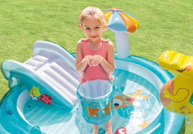 Opblaasbaar kinderzwembad met glijbaan INTEX