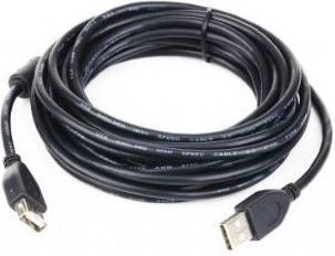 USB 2.0-verlengkabel AM–AF 1,8 m met ferrietfilter, zwart