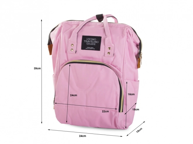 Organisator rugzak voor kinderwagen tas voor moeders vaders 3-in-1 – Roze