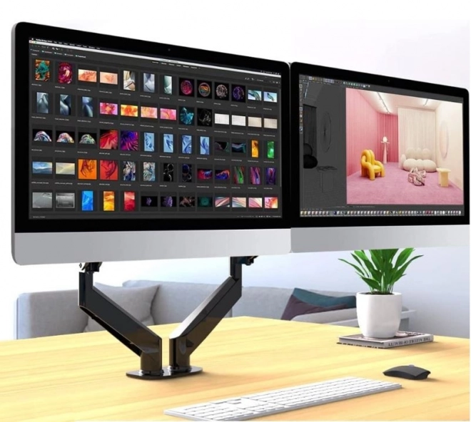Stand voor twee monitoren met gasveer