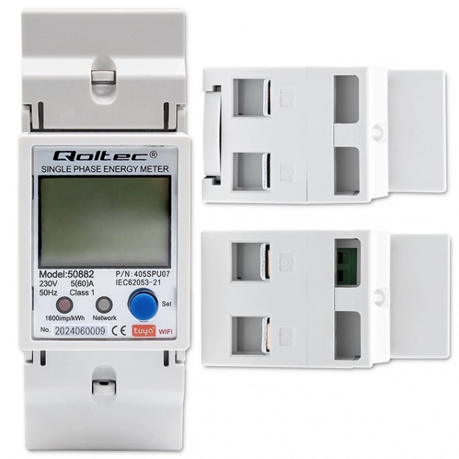 Enkelfasige elektronische energiemeter | DIN-rail | 230V | LCD | Wi-Fi