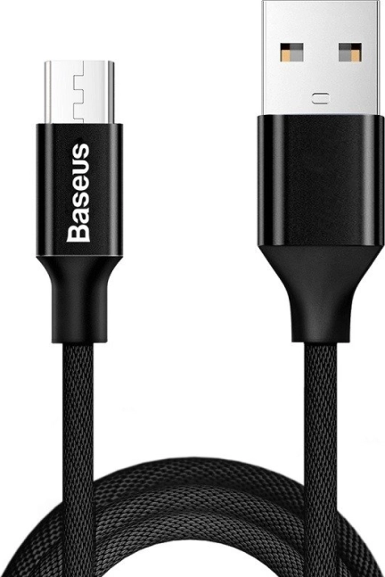 Baseus Yiven micro USB-kabel 1,5 m, gevlochten, 2 A – zwart