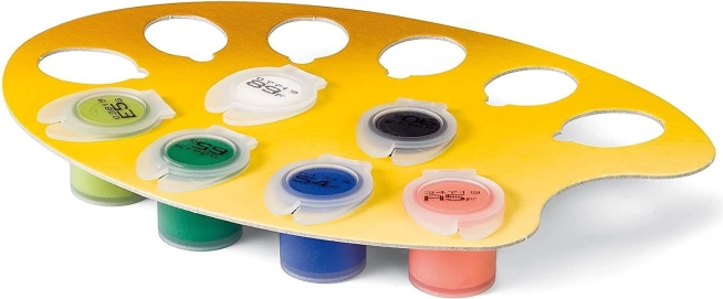 Overzichtelijke kleuren en houder voor cupjes