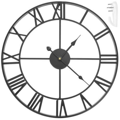 zwarte retro wandklok