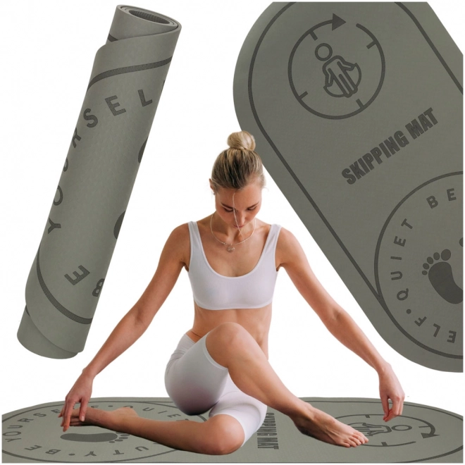 Fitnessmat voor yoga en springen, grijs, 125x61,5x0,6 cm