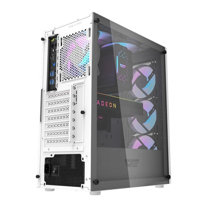 Computerbehuizing Darkflash DK352 Plus met 4 ventilatoren (zwart-wit)