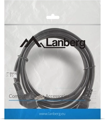 Stroomkabel LANBERG CEE 7/7 – IEC 320 C13, 3 m, zwart, VDE