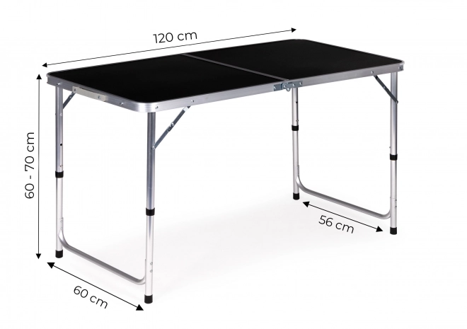 Campingtafel inklapbare kampeertafel zwart blad 120 x 60 cm