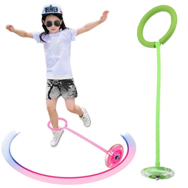Hula hop en springtouw met LED-lichten, groen