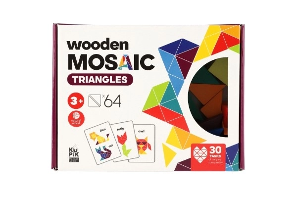 Houten mozaïek driehoeken