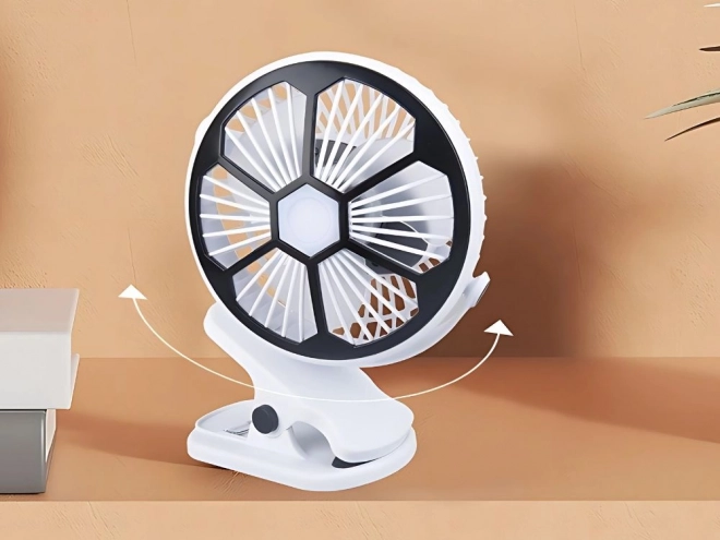 Tafelventilator met LED-licht en clip