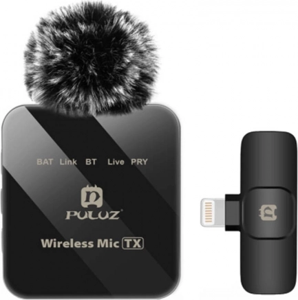 Draadloze lavaliermicrofoon Puluz voor iPhone met Lightning‑ontvanger