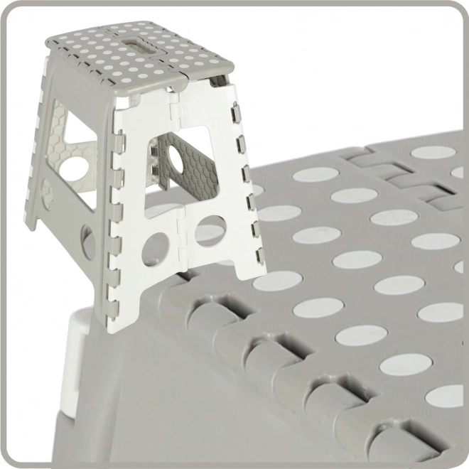 Opvouwbare antislip kruk 39 cm lichtgrijs