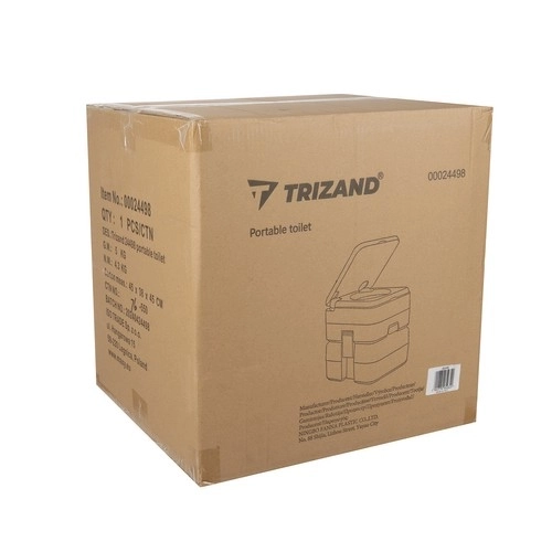 Trizand 24498 Draagbaar campingtoilet 20 + 12 l, grijs