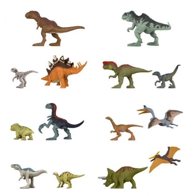 Minifiguurtjes van dinosaurussen uit de film Jurassic World: Dominion