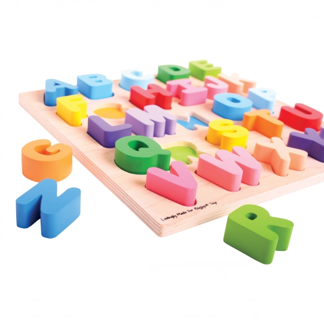 Inlegpuzzel Bigjigs - grote letters van het alfabet