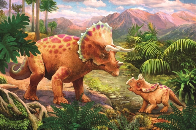 Minipuzzel Dinosauriërs - 54 stukjes