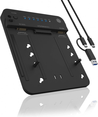 Stationaire kloon-dockingstation IB-2915MSCL-C31 voor M.2 NVMe en SATA SSD/HDD