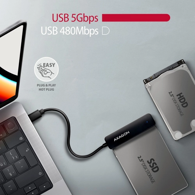 Adapter USB-C naar SATA HDD/SSD AXAGON FASTPort2
