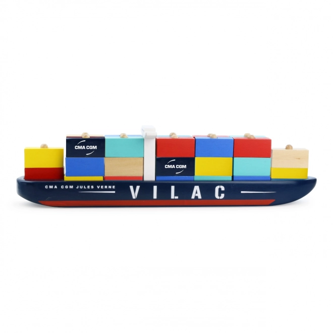 Vilac Houten bouwpakket containerschip CMA CGM Jules Verne