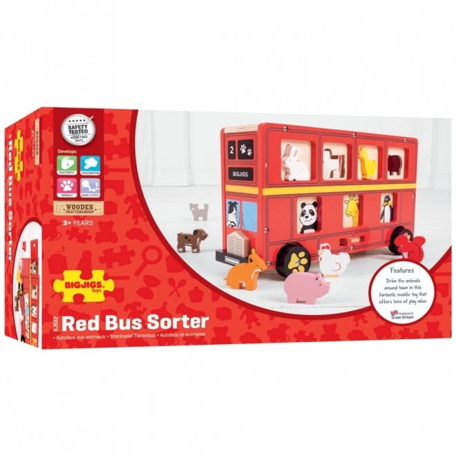 Houten bus met diertjes Bigjigs
