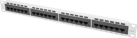 Patchpanel 24 poorten 1U Cat6, grijs