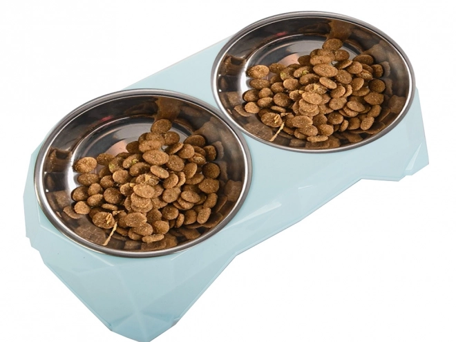 Metalen dubbele voerbak voor honden en katten