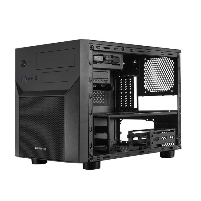 Zwarte computerkast mATX Cube Mesh Serie