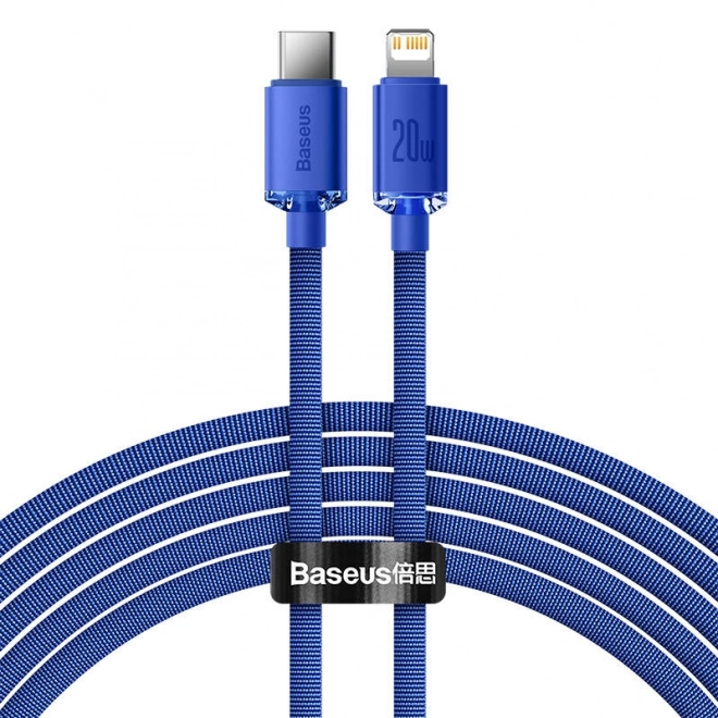 Baseus Crystal Shine kabel USB-C naar Lightning 20W PD 2m blauw