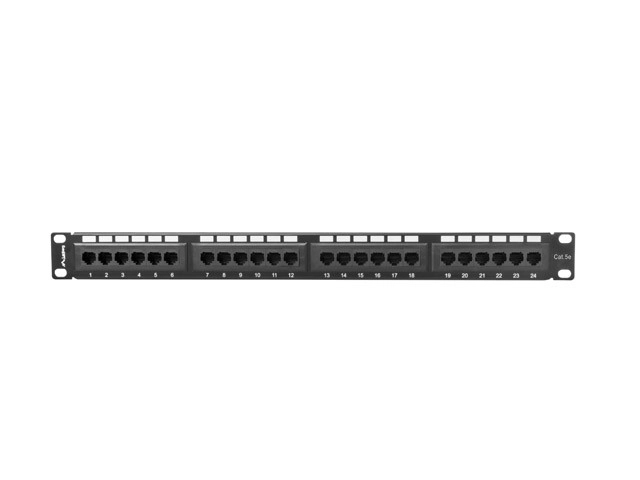 Patchpaneel 24 poorten 1U Cat 5e zwart