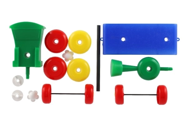 gekleurde plastic trein voor kinderen met ringen