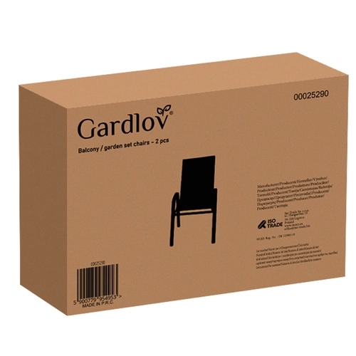 Tuinmetalen stoelen - set van 2 stuks
