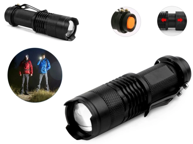 Tactische zaklamp met zoom en 3 standen