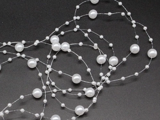 Parelslinger - witte parels voor kerstboom