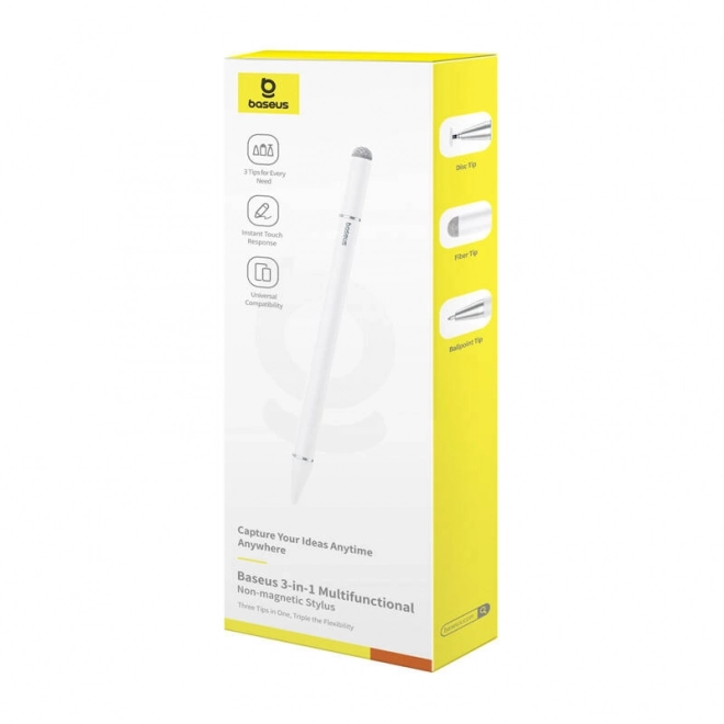 Stylus Baseus Smooth Writing III 3v1 niet-magnetisch wit