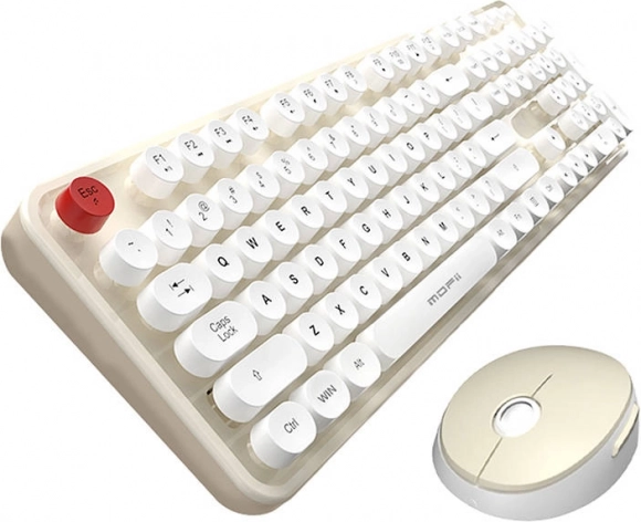 draadloze set toetsenbord en muis MOFII Sweet 2,4G wit‑beige