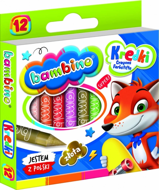 Grafietkleurige waskrijtjes Bambino - 12 stuks
