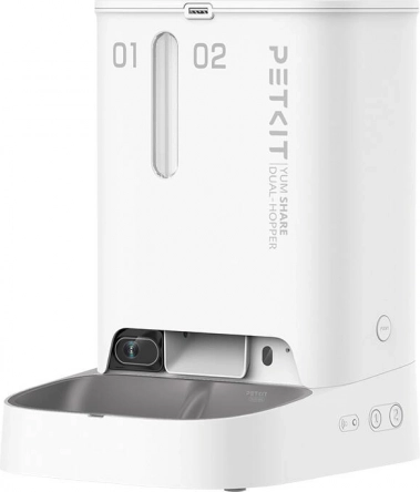 Slimme voederautomaat PETKIT yumshare dual hopper met 1080p camera