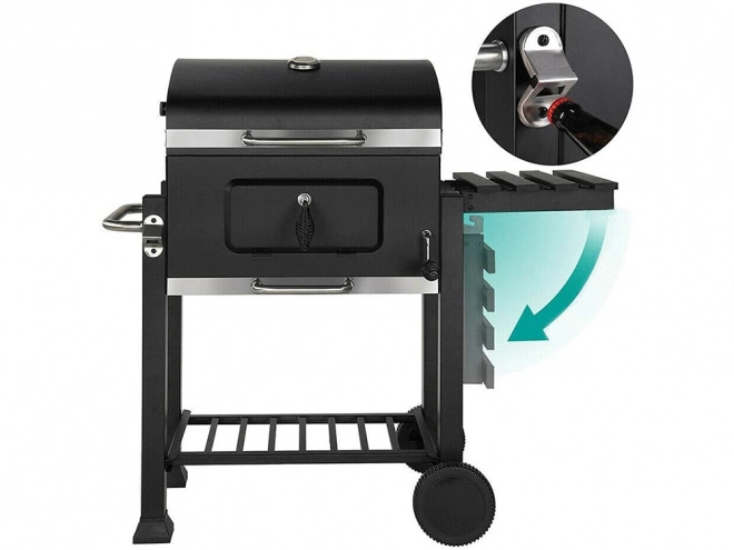 Tuinbarbecue op Houtskool met Twee Roosters en Thermometer