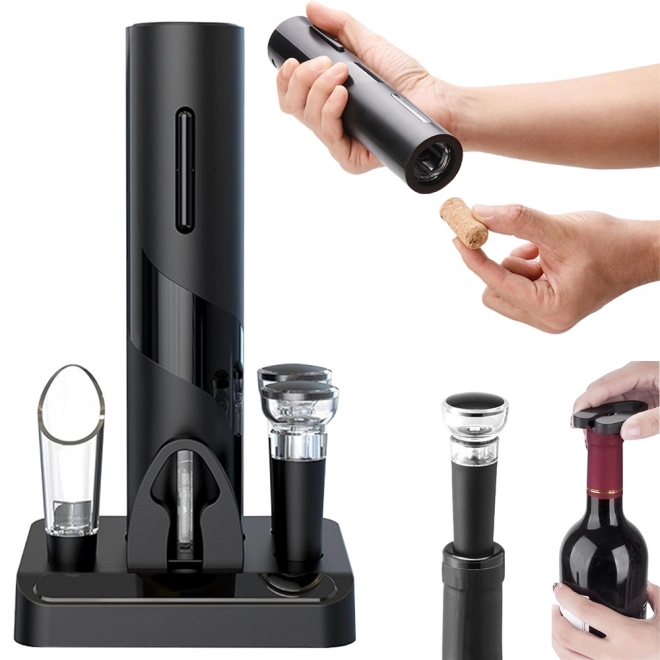 Elektrische wijnset met kurkentrekker en accessoires