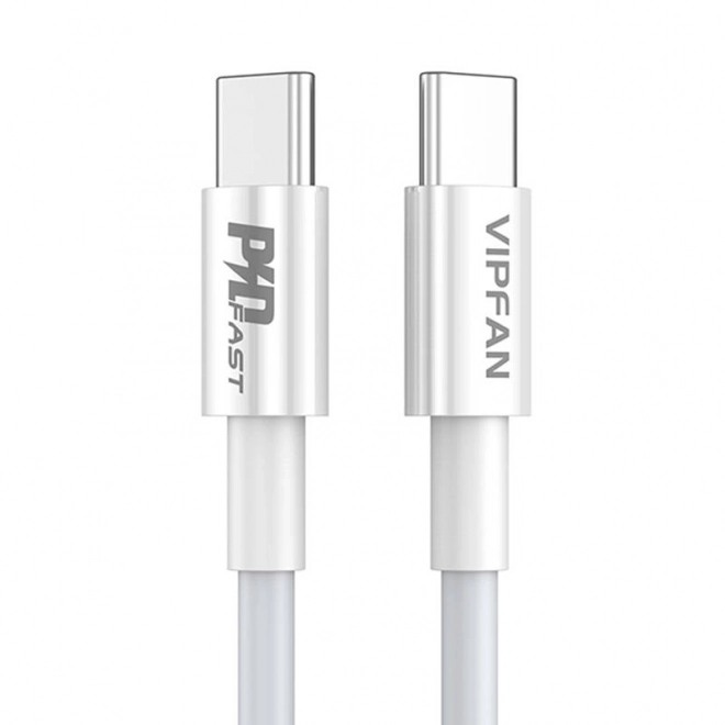 Kabel USB-C naar USB-C VFAN P02, 1 m (wit)