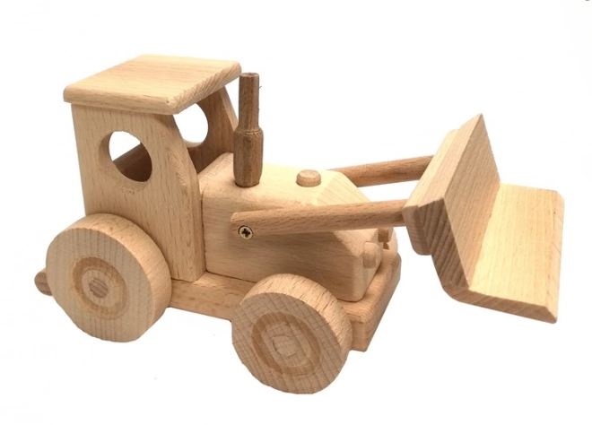 Houten tractor met blad