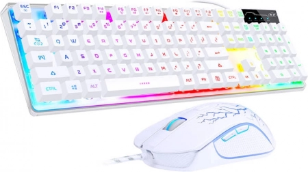 Bedrade gaming set toetsenbord en muis MAGEGEE (wit)